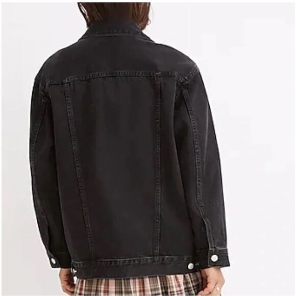 Madewell The Oversized Trucker Jean Jacket in Washed Black XXS - Picture 8 of 17